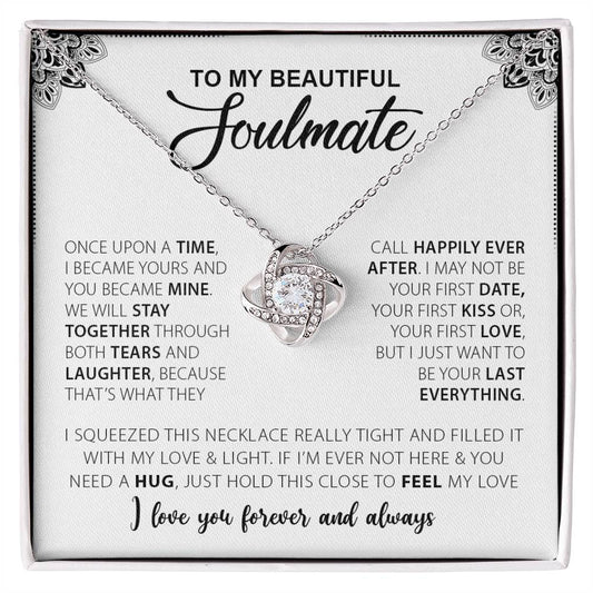 To My Beautiful Soulmate | I Love You, Forever & Always - Love Knot Necklace